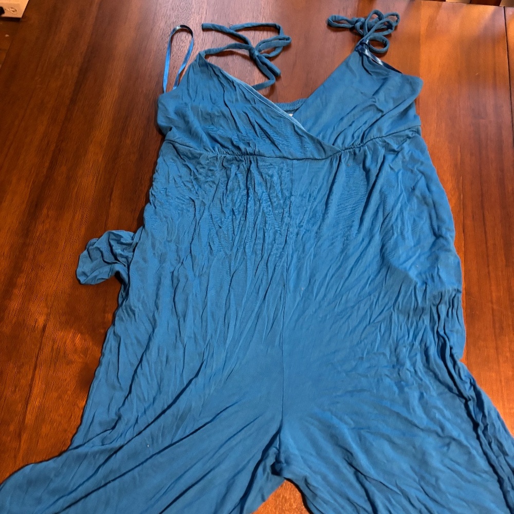 Loft Blue tie strap jumpsuit